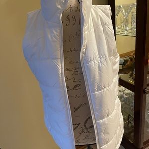 White puffer vest